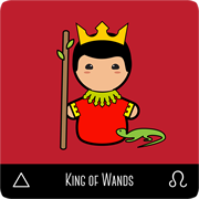 kokeshi tarot king of wands