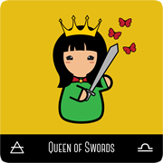kokeshi tarot queen of swords